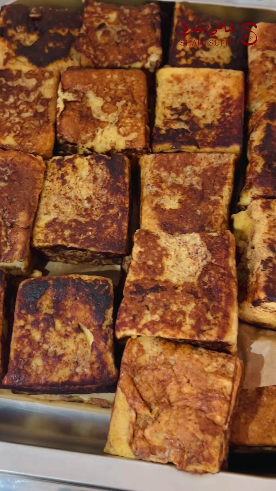 Tray of golden French toast